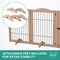 Arf Pets Freestanding Dog Gates, 6-Panel Extension, 360° Foldable Dog Gate 120"Wx31.5"H - Walnut